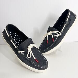 Cole Haan Men's 10 Pinch Weekender Loafer‎ Boat Shoes Casual Blue Canvas Slip On